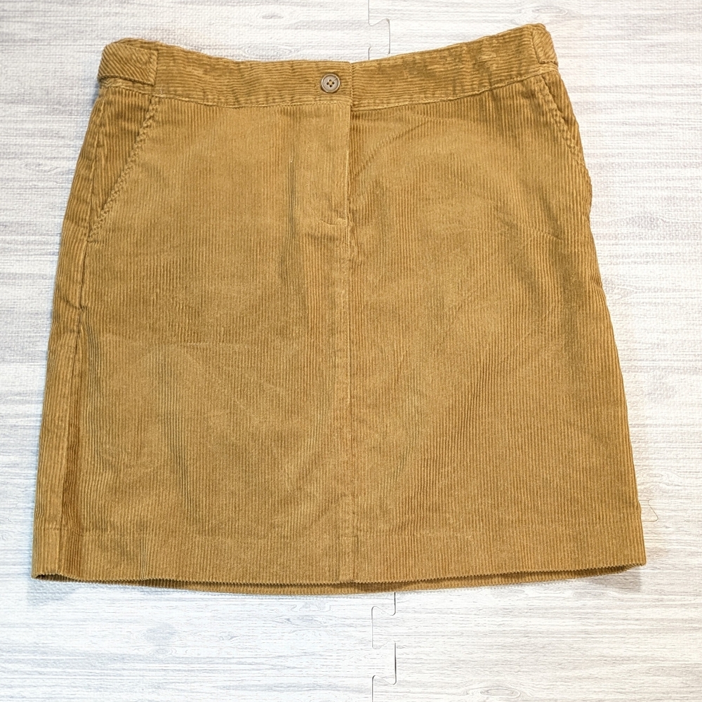 Talbots Corduroy Skirt Womens Carmel Brown Academia Country Preppy Pencil 8P New - Picture 4 of 11